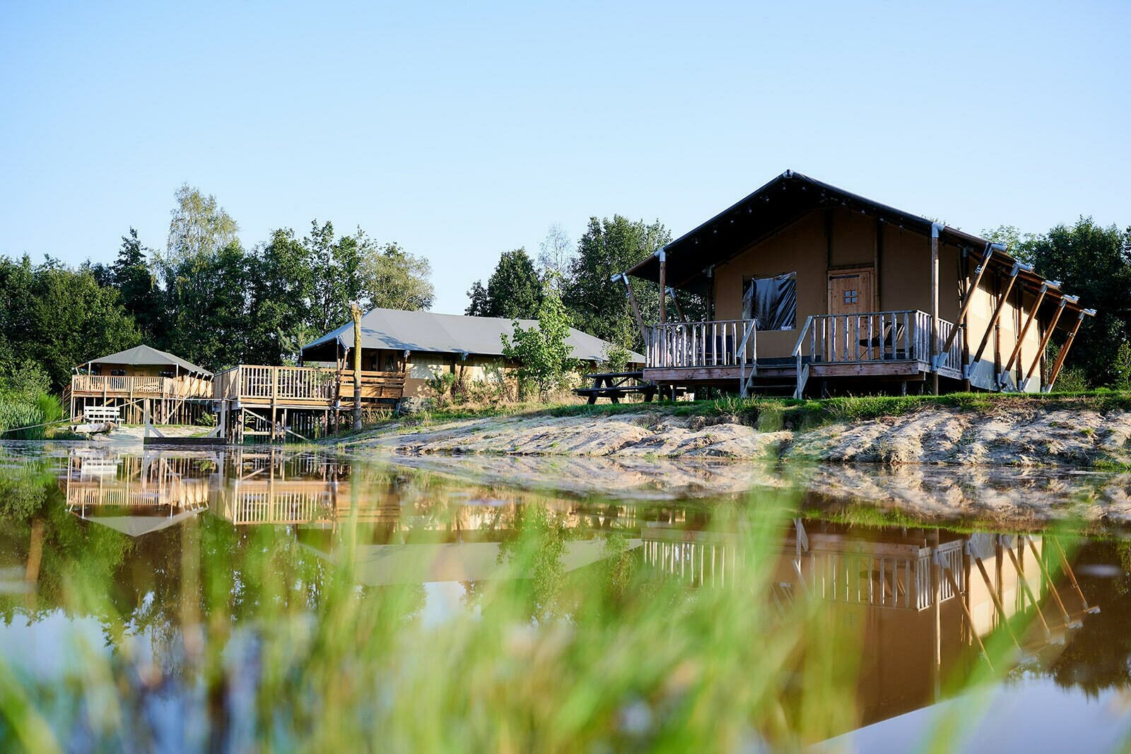 Luxe safaritent aan het water - 6 personen - Nieuw Heeten